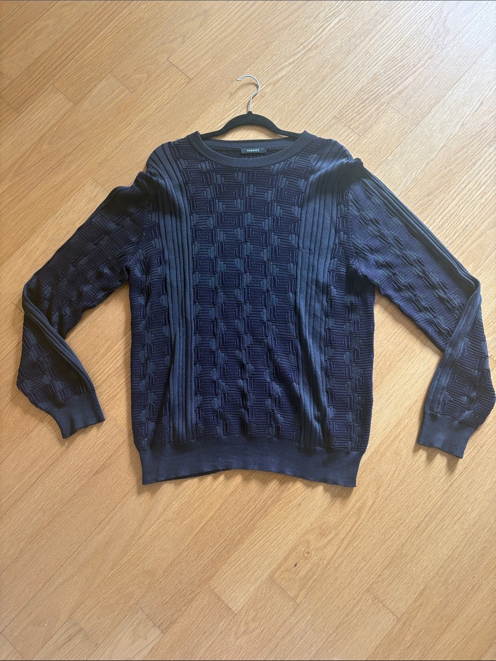 Versace Men's Textured Crewneck Sweater